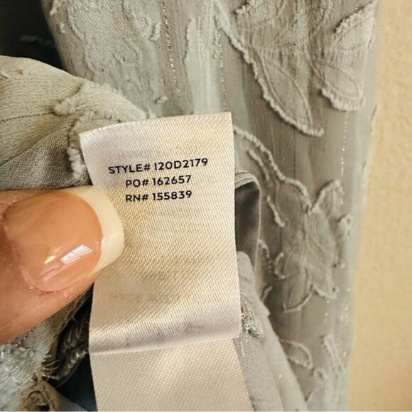 Lulus Loveliest Looks Dusty Blue Floral Jacquard Tie-Strap Midi Dress Size Large - Picture 9 of 10